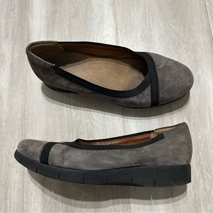 Clarks Gray Black Suede Comfortable Shoes Sz 10